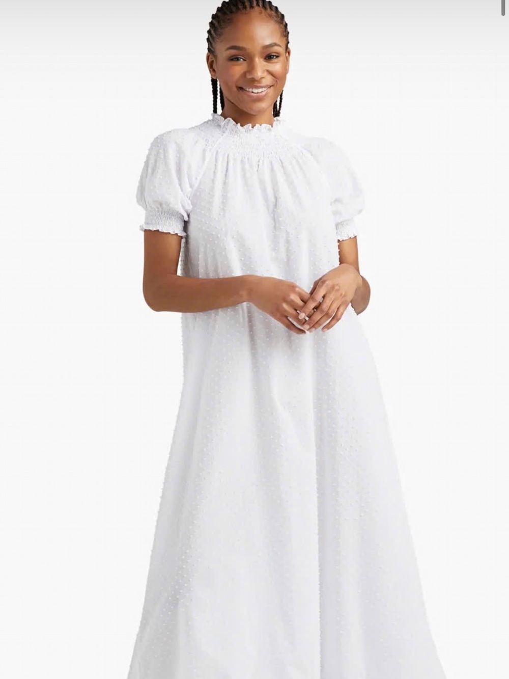 Hill House Home semi sheer Caroline Nap Dress in white XS